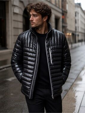 WARM COZY Mens Aspire Black Puffer Jacket
